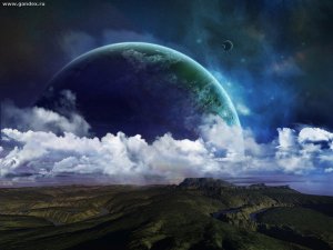 Обои для рабочего стола: Планета на горизонте