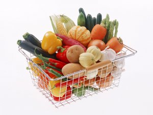 Обои для рабочего стола: Корзинка с овощами