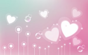 Обои для рабочего стола: Сердечки на открытке