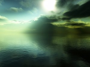 Обои для рабочего стола: Гроза в море