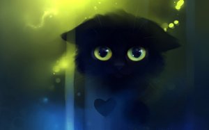 Обои для рабочего стола: Кот с большими глаза...