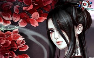 Обои для рабочего стола: Странная гейша