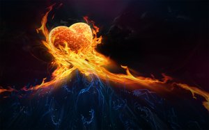 Обои для рабочего стола: Вода и пламя