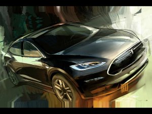 Обои для рабочего стола: Tesla X Sketch