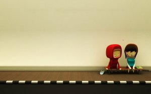 Обои для рабочего стола: На лавочке
