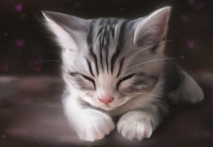 Обои для рабочего стола: Нарисованный котенок