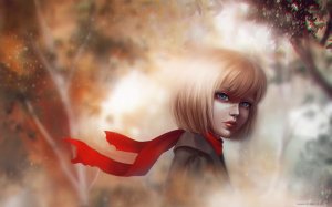 Обои для рабочего стола: Девочка со шрамом
