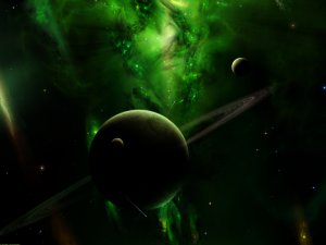 Обои для рабочего стола: Изумрудный космос