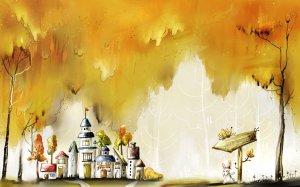 Обои для рабочего стола: Зайка под кустом