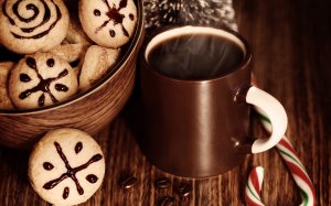 Обои для рабочего стола: Аромат кофе и печень...
