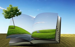 Обои для рабочего стола: Дерево из книги