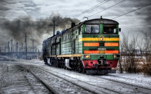 Обои для рабочего стола: Зимний поезд
