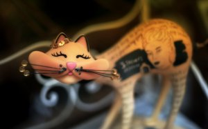 Обои для рабочего стола: Кошка-статуэтка