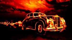 Обои для рабочего стола: Огненный автомобиль
