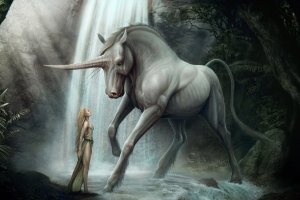 Обои для рабочего стола: Встреча с единорогом