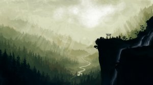 Обои для рабочего стола: Нарисованный утес