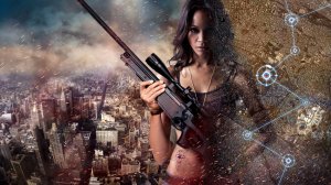 Обои для рабочего стола: Девушка-снайпер