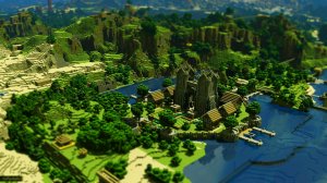 Обои для рабочего стола: Minecraft пейзаж 