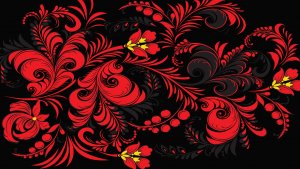 Обои для рабочего стола: Хохлома red and blac...