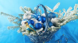 Обои для рабочего стола: Новогодняя корзина