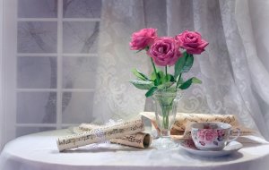 Обои для рабочего стола: Чай и цветы