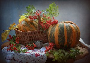 Обои для рабочего стола: Осенние нотки с тыкв...