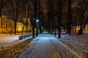 Обои для рабочего стола: Зимний парк в Питере