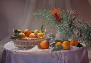 Обои для рабочего стола: Корзина мандарин