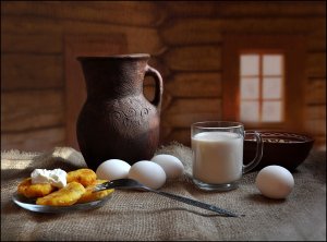 Обои для рабочего стола: Крынка с молоком