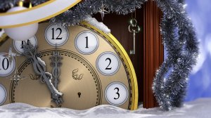 Часы новогодние - скачать обои на рабочий стол
